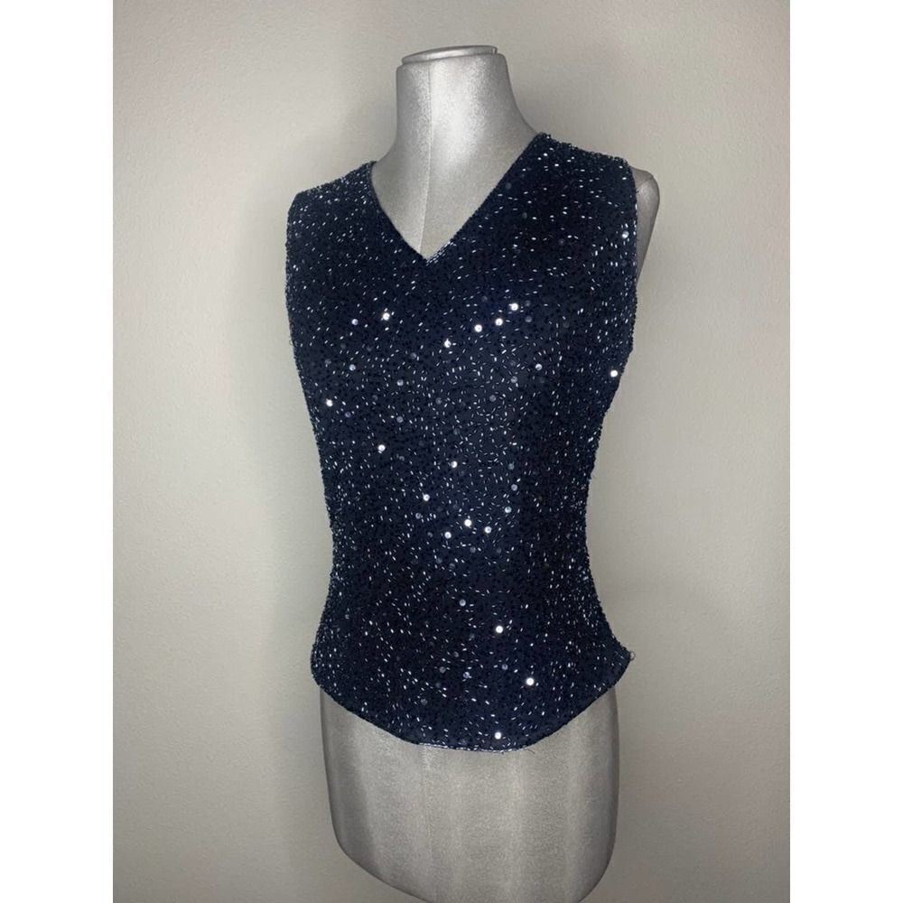 Laurance Kazar Sz M Beaded Blouse